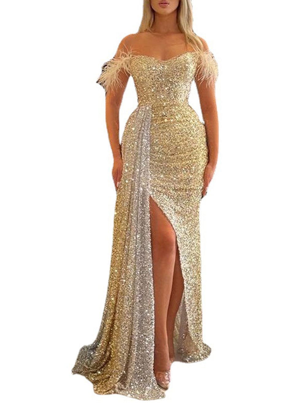Amira Off Shoulder Feather Backless Maxi Dress | Fashion Pov Amira Off Shoulder Feather Backless Maxi Dress | Fashion Pov