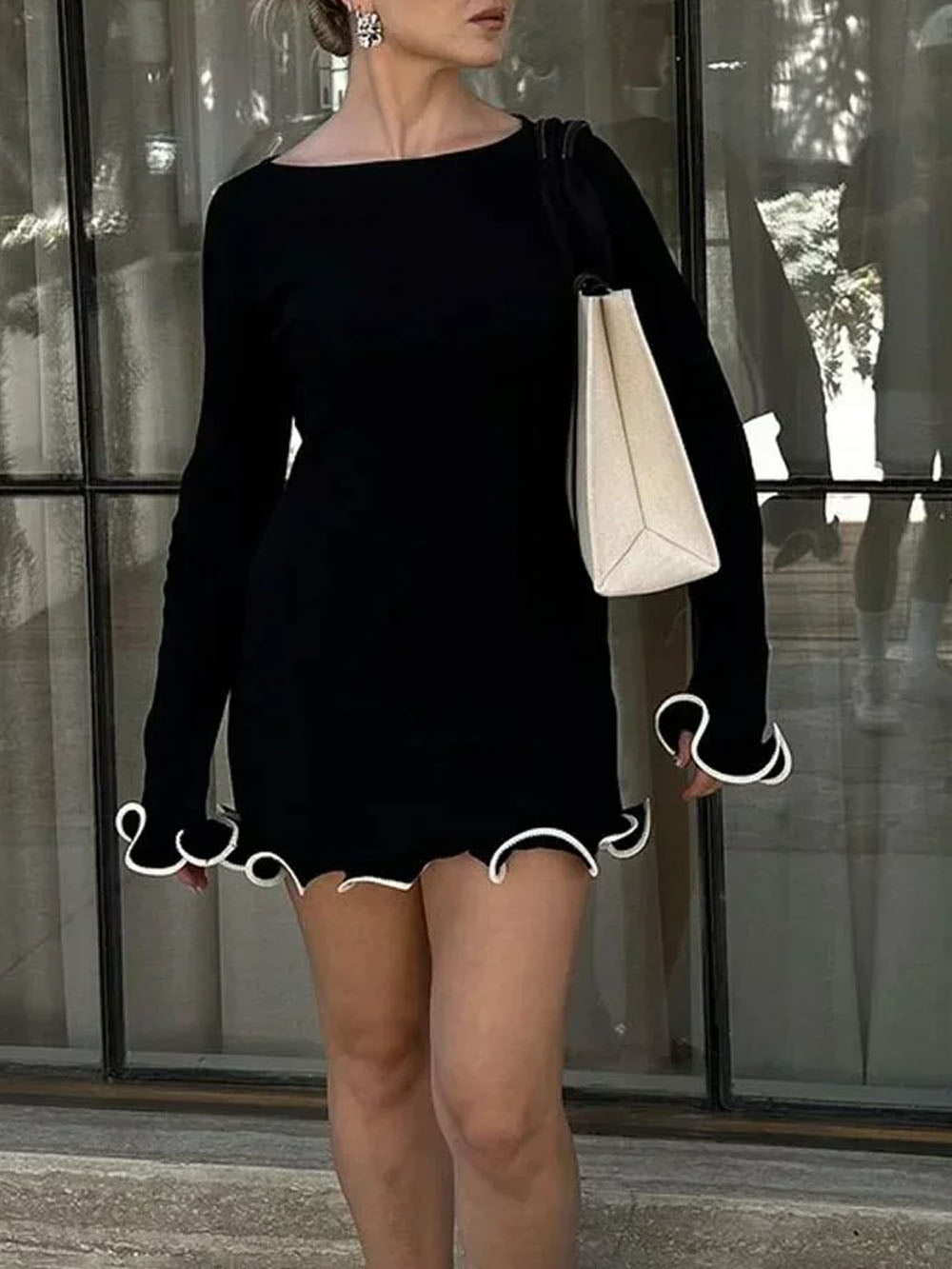 amaya mini dress Lady Black Tie - Amaya Mini Dress - Off-white Mikado A-line Cocktail Dress