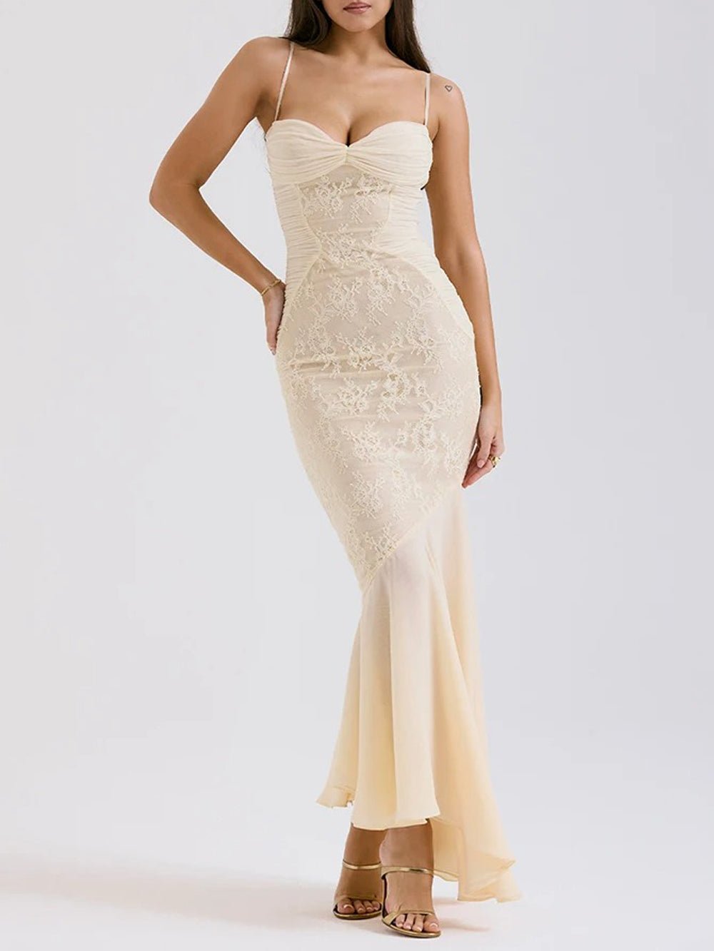 'Felicia' Vanilla Chiffon & Lace Gown 'Felicia' Vanilla Chiffon & Lace Gown
