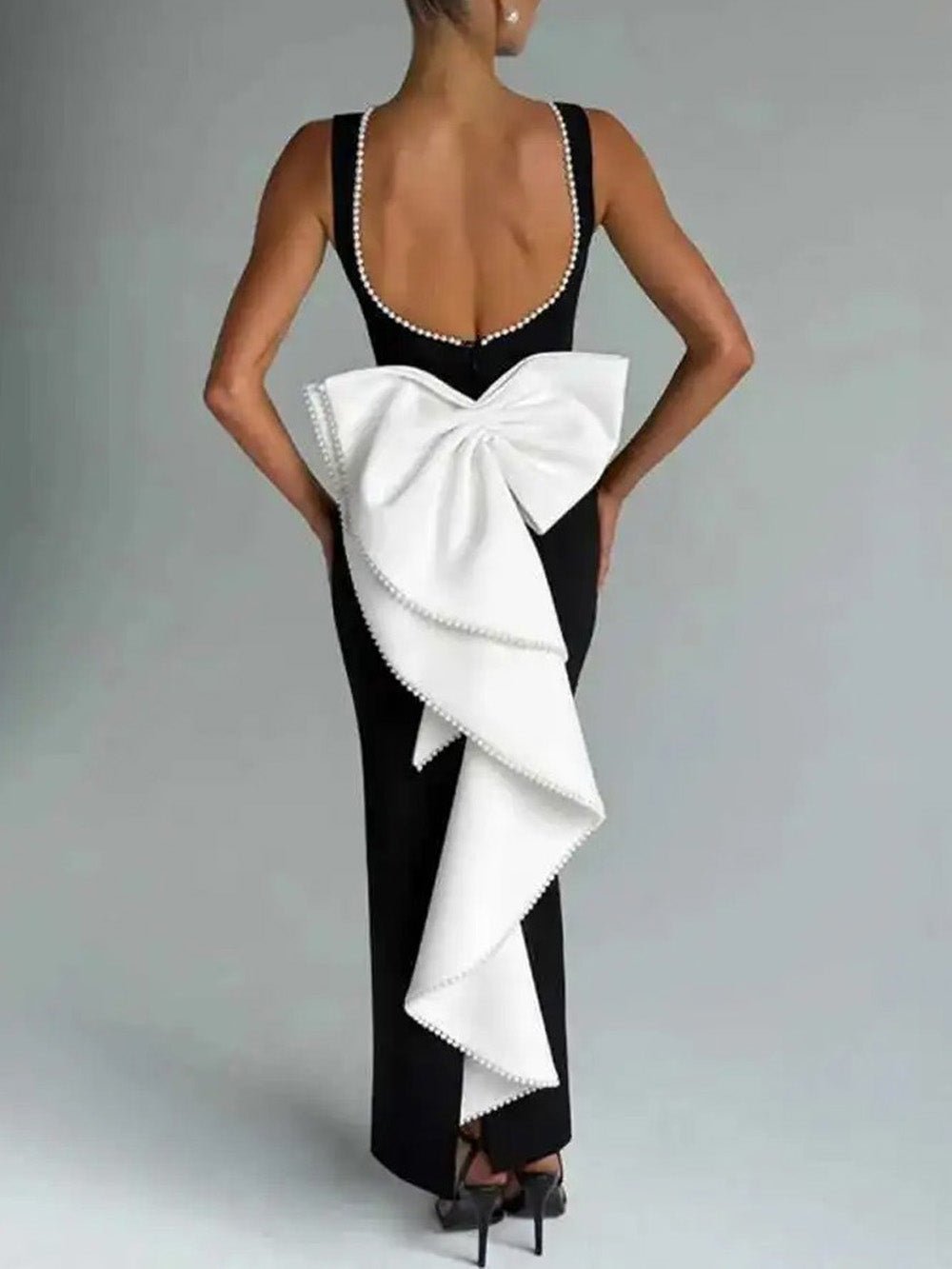 bow back maxi dress Elara Black / S <strong>STEP 2:</strong> Additional Insurance:$11000 Total (+$450.00) parties and elevated wedding beautiful Amiya Maxi Dress Pink
