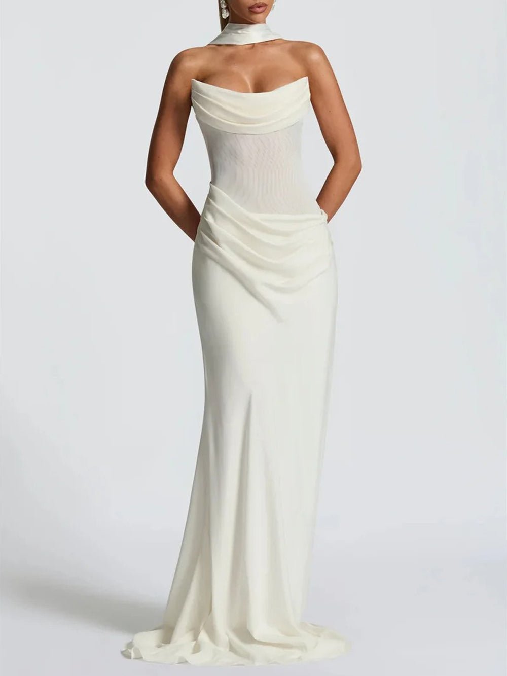 maxi dress draped Jluxlabel Women's Metallic Celestina Draped Maxi Dress