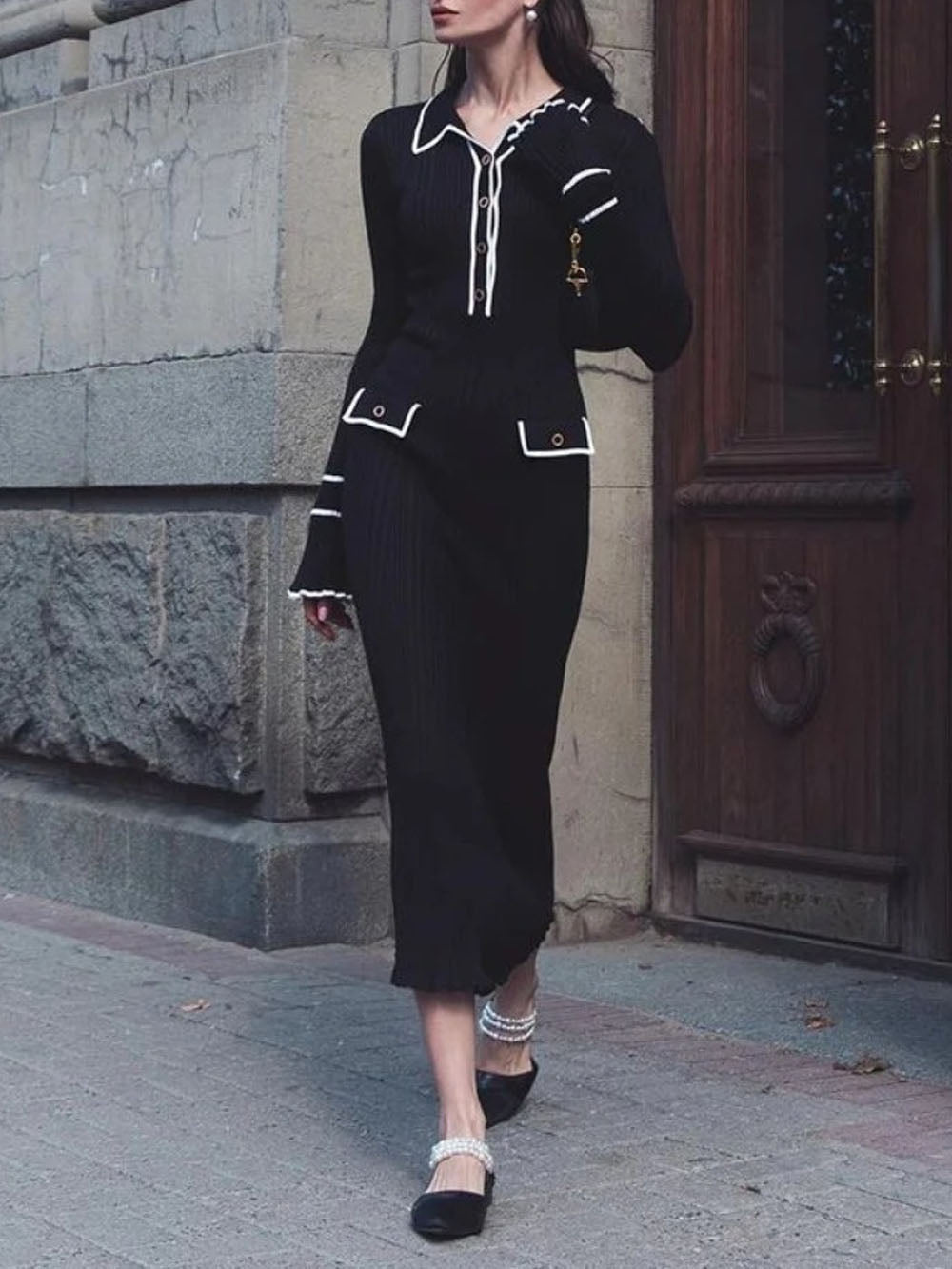 Willow Knitted Slim Maxi Dress Black / M Willow Knitted Slim Maxi Dress Black / M