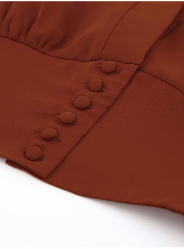 Rio V Neck Lantern Sleeve Top