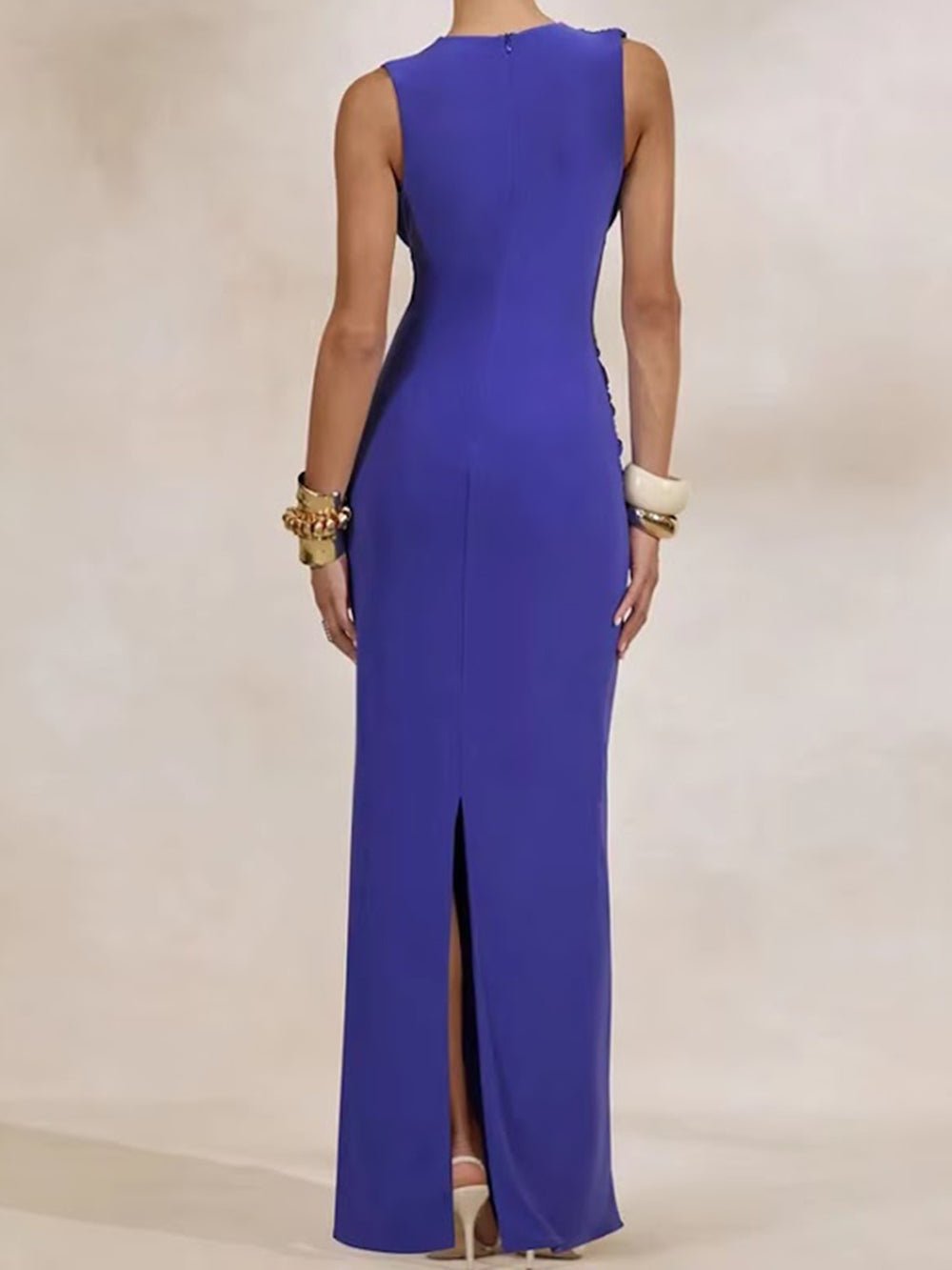 14Lucia Draped Hardware Gown Dress - Fashion Pov