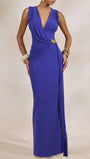 14Lucia Draped Hardware Gown Dress - Fashion Pov