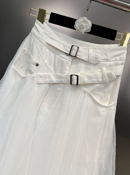 Monica Mesh Belt Skirt