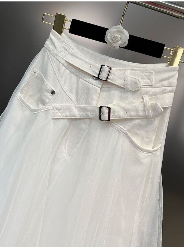 Monica Mesh Belt Skirt