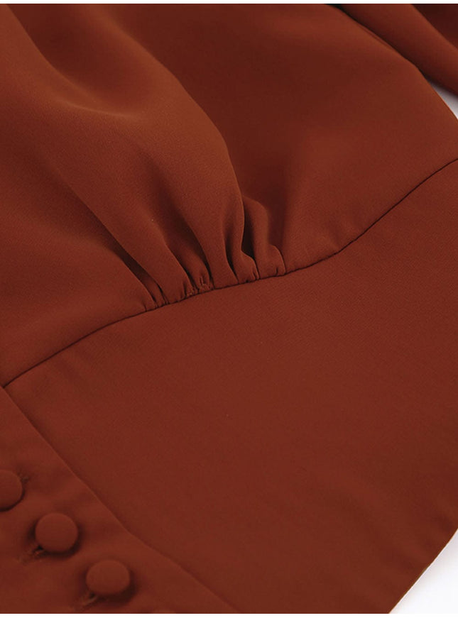 Rio V Neck Lantern Sleeve Top