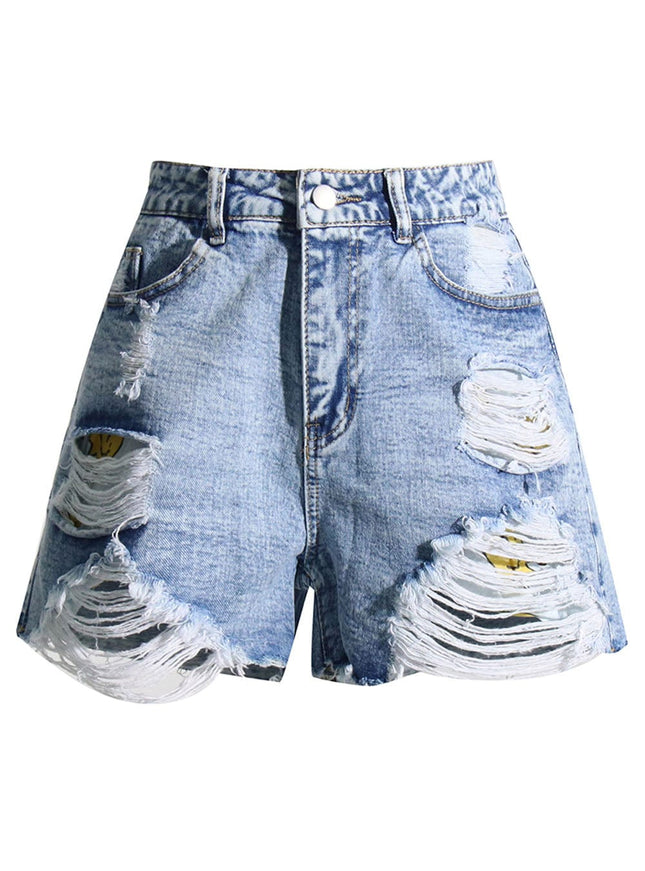 Amber Hollow Out Denim Short Pant