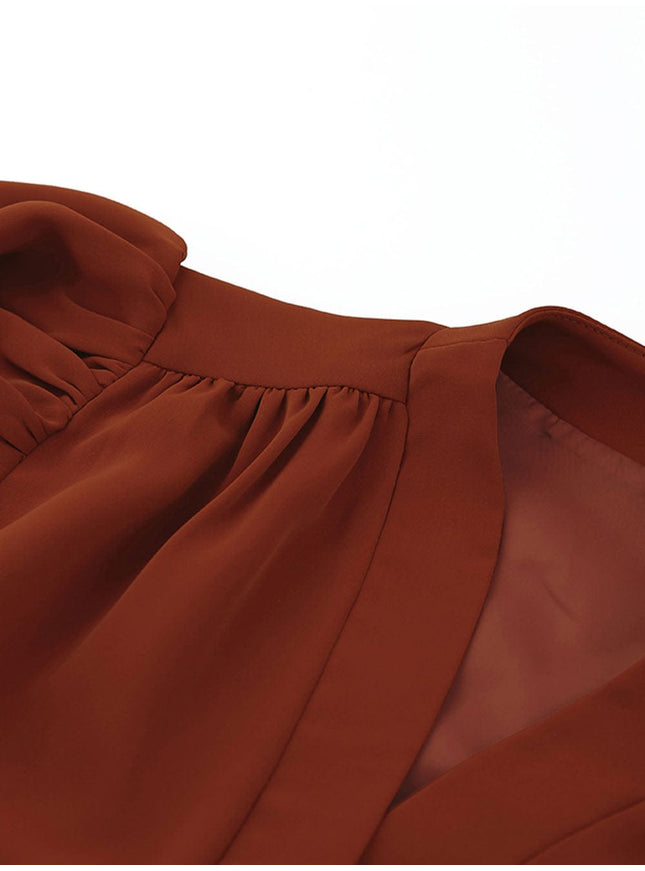 Rio V Neck Lantern Sleeve Top