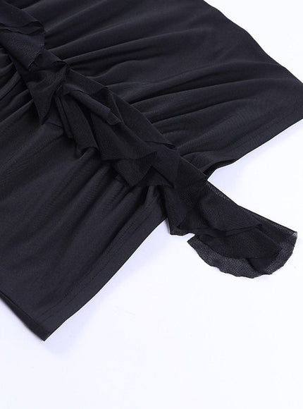 Faye Hollow Out Ruffle Mini Dress