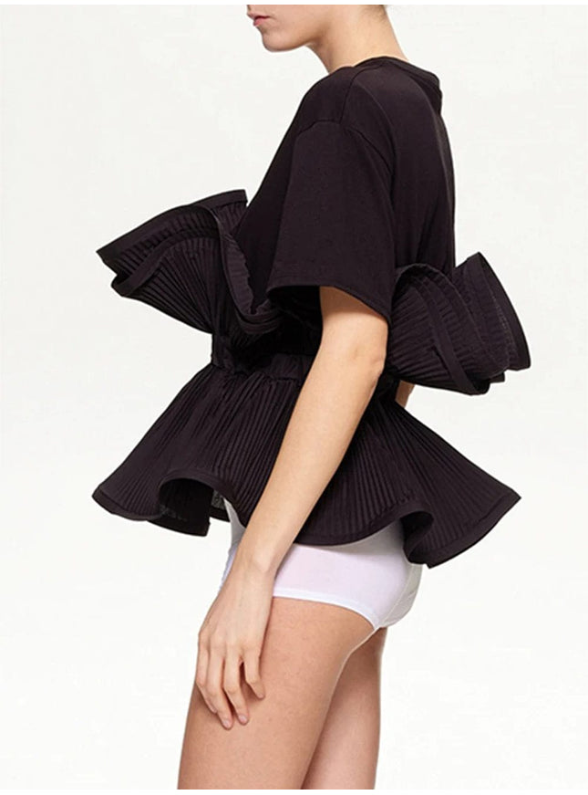 Dallis Sleeve Ruffles Mini Shirt