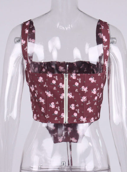 Irene Floral Backless Top