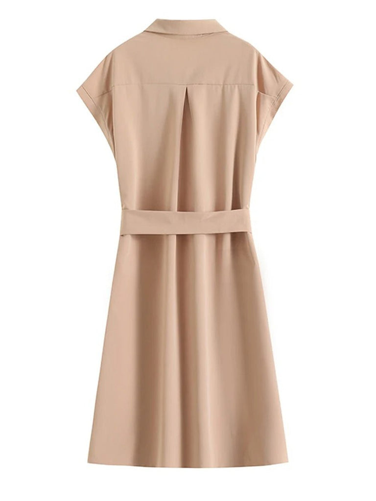 Aalayla Lapel Collar Mini Dress - Fashion Pov