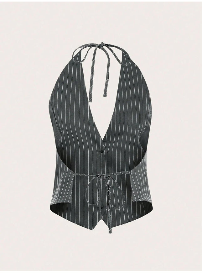 Aaleigha Backless Striped Top - Fashion Pov