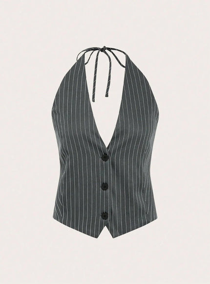 Aaleigha Backless Striped Top - Fashion Pov