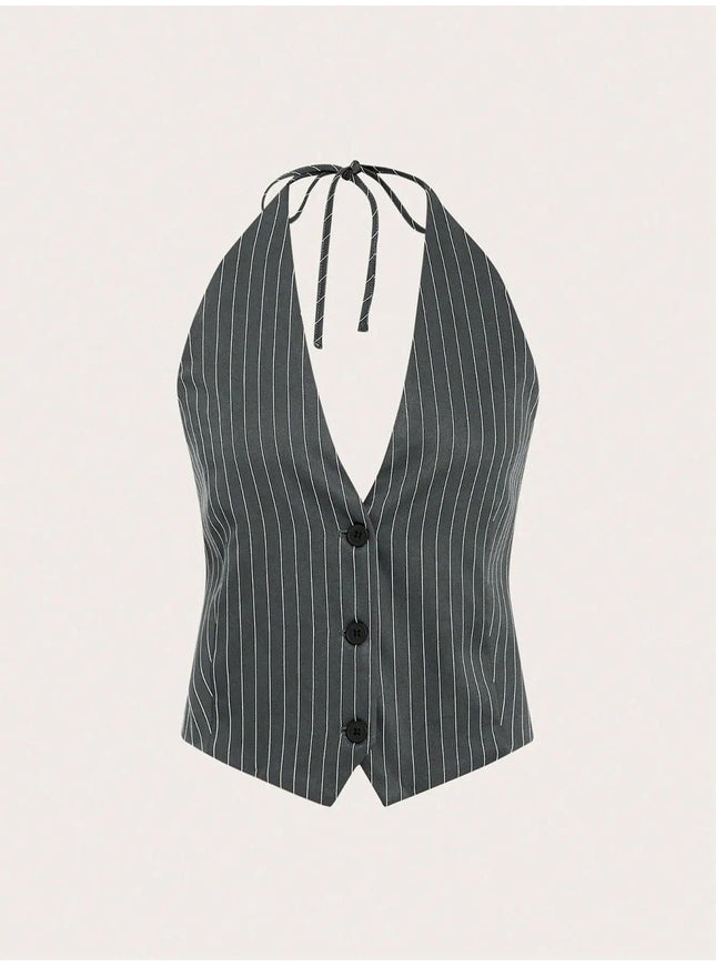 Aaleigha Backless Striped Top - Fashion Pov