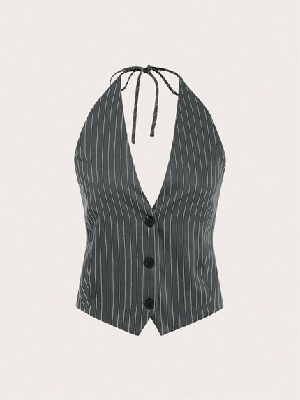 Aaleigha Backless Striped Top - Fashion Pov