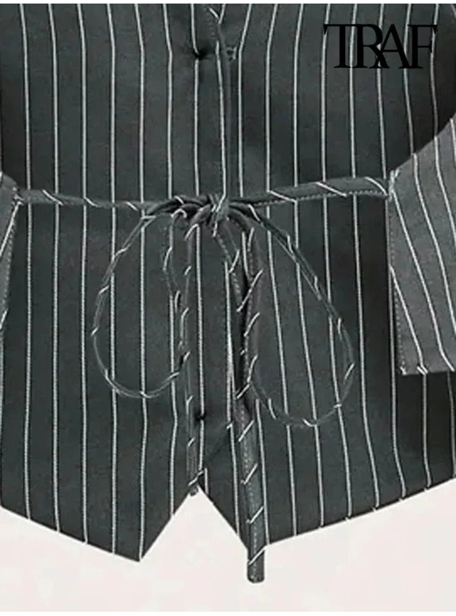 Aaleigha Backless Striped Top - Fashion Pov
