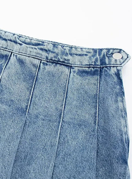 Aamilah Denim Mini Skirt - Fashion Pov