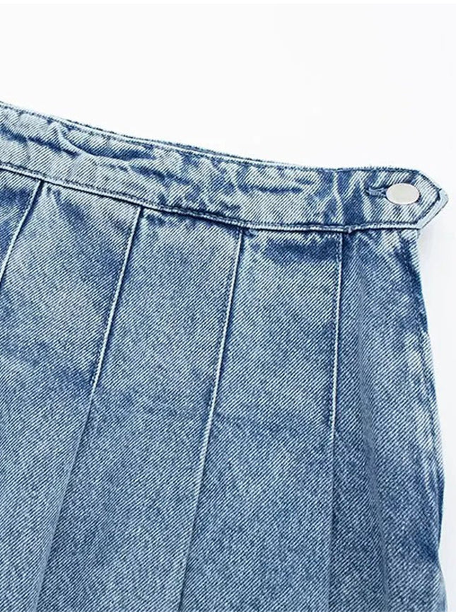 Aamilah Denim Mini Skirt - Fashion Pov