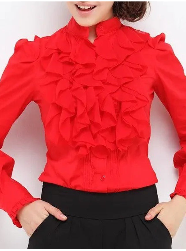 Aasees Ruffles Long Sleeve Top - Fashion Pov