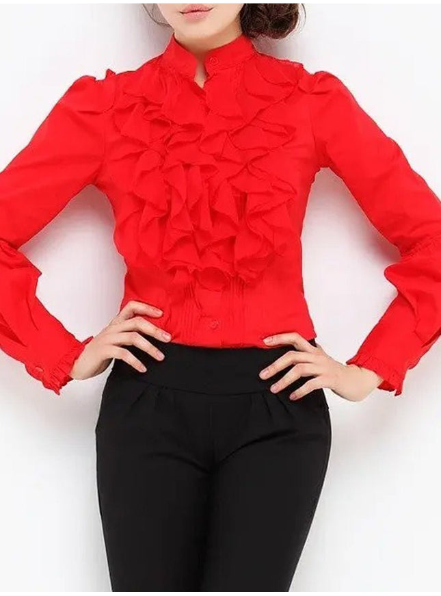 Aasees Ruffles Long Sleeve Top - Fashion Pov
