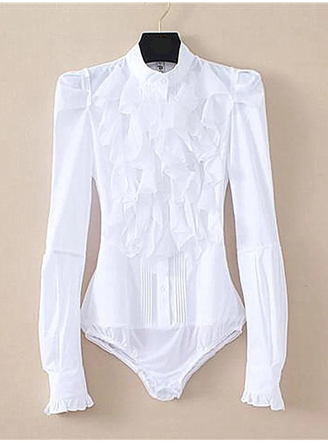 Aasees Ruffles Long Sleeve Top - Fashion Pov