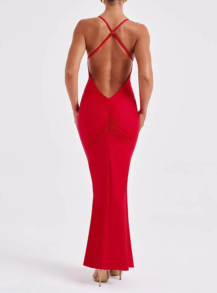 Abbey Backless Sleeveless Maxi Dress - Fashion Pov