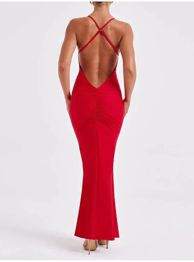 Abbey Backless Sleeveless Maxi Dress - Fashion Pov