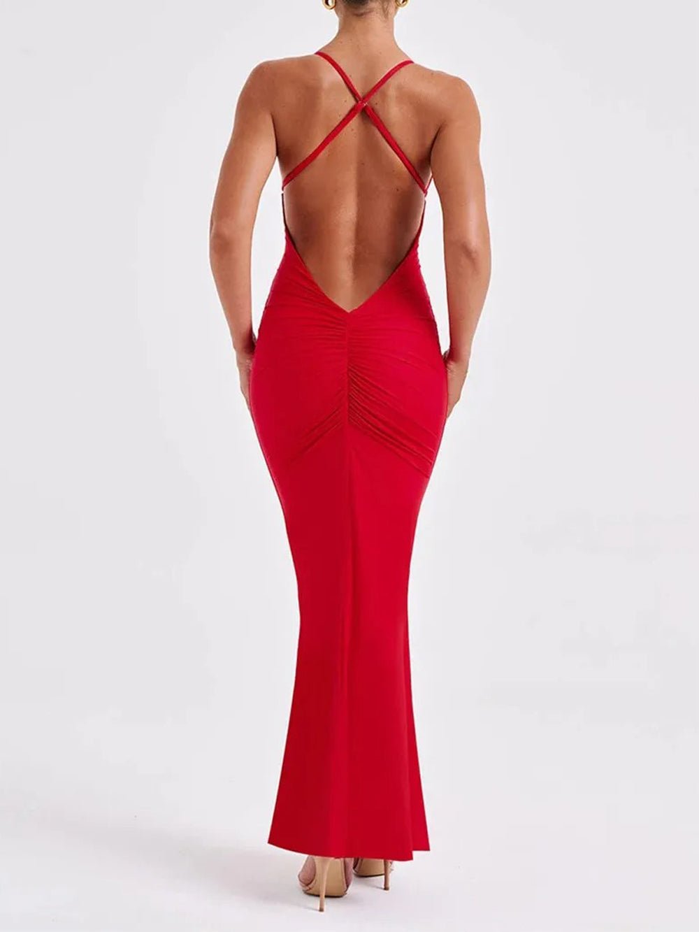Abbey Backless Sleeveless Maxi Dress - Fashion Pov