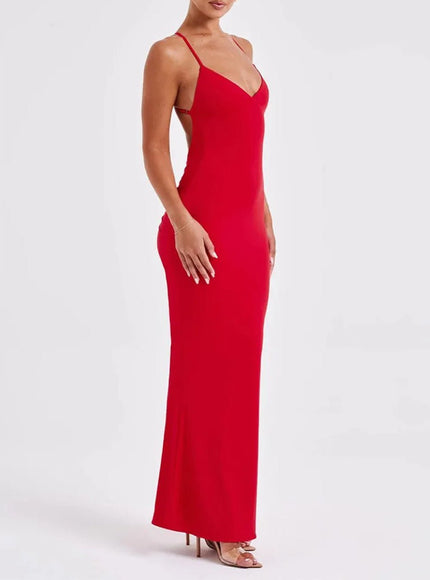 Abbey Backless Sleeveless Maxi Dress - Fashion Pov