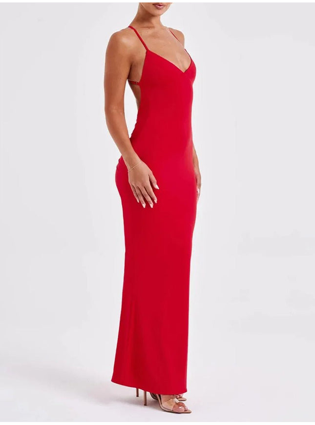 Abbey Backless Sleeveless Maxi Dress - Fashion Pov