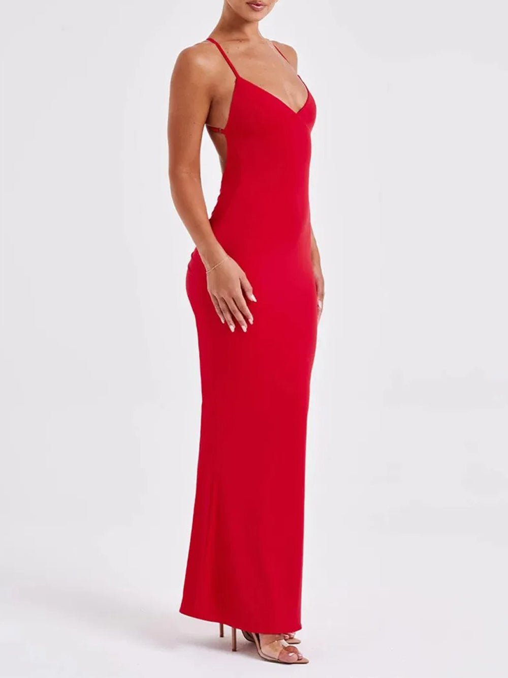Abbey Backless Sleeveless Maxi Dress - Fashion Pov