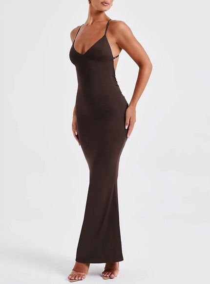 Abbey Backless Sleeveless Maxi Dress - Fashion Pov