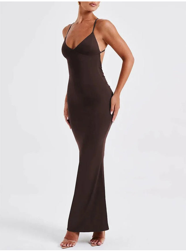 Abbey Backless Sleeveless Maxi Dress - Fashion Pov