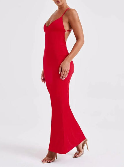 Abbey Backless Sleeveless Maxi Dress - Fashion Pov