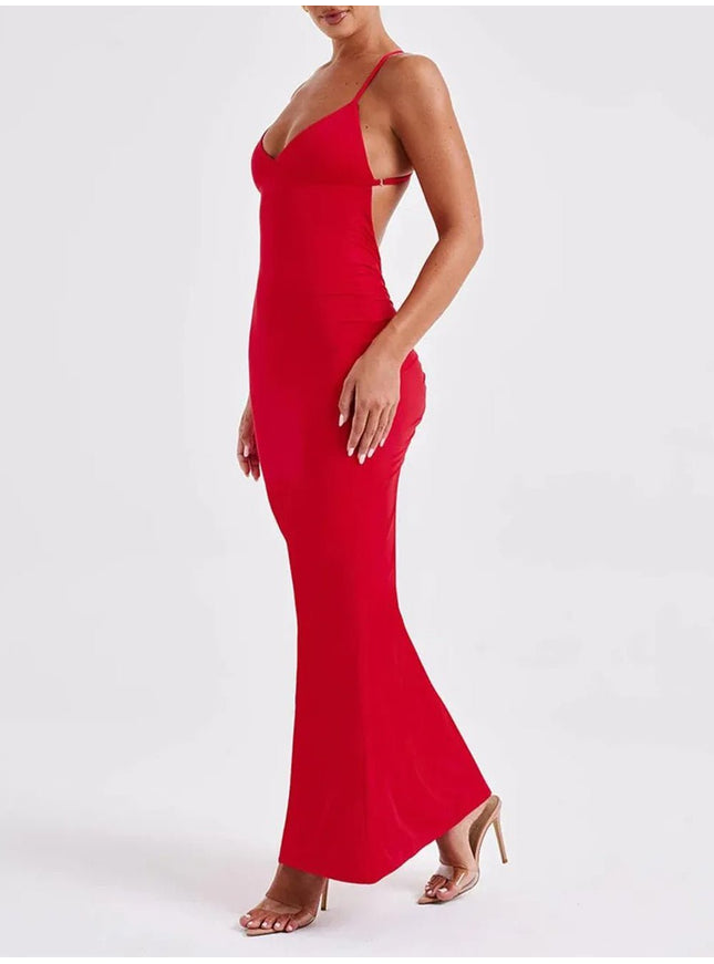 Abbey Backless Sleeveless Maxi Dress - Fashion Pov