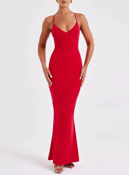 Abbey Backless Sleeveless Maxi Dress - Fashion Pov