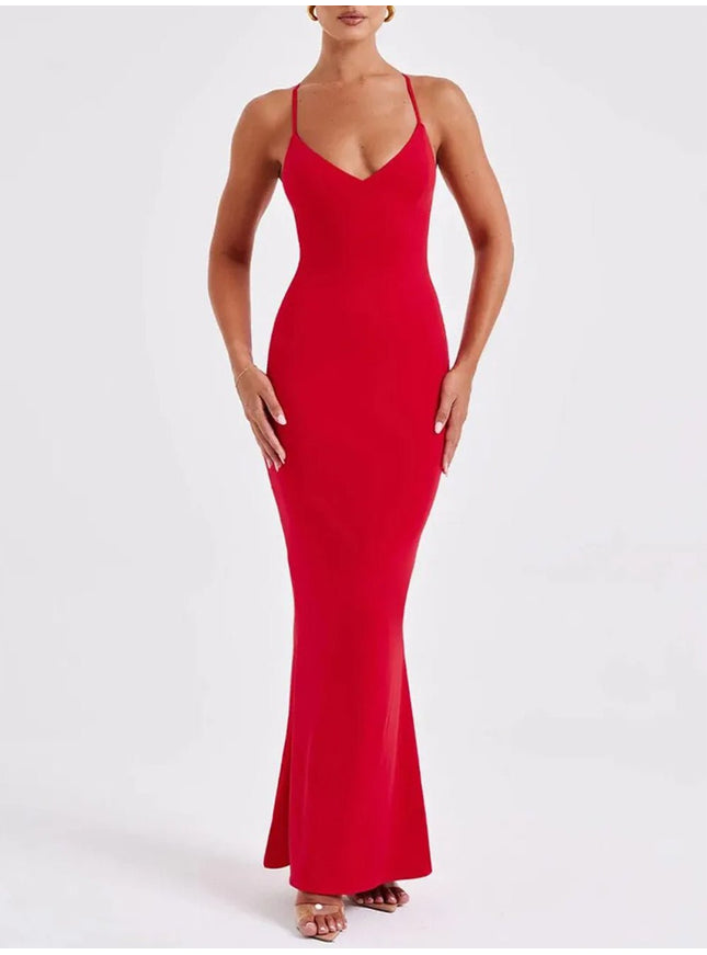 Abbey Backless Sleeveless Maxi Dress - Fashion Pov