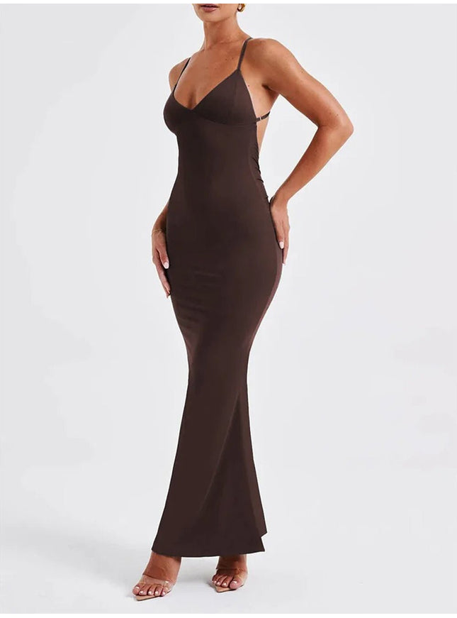 Abbey Backless Sleeveless Maxi Dress - Fashion Pov