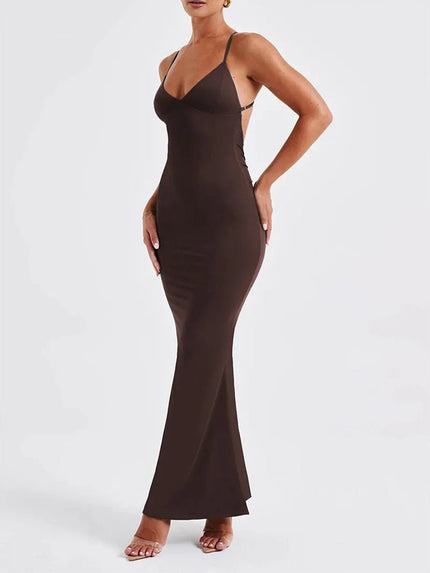 Abbey Backless Sleeveless Maxi Dress - Fashion Pov