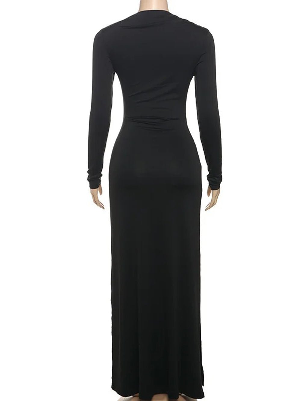 knee length dresses for ladies Adaline Bodycon Maxi Dress Black / L