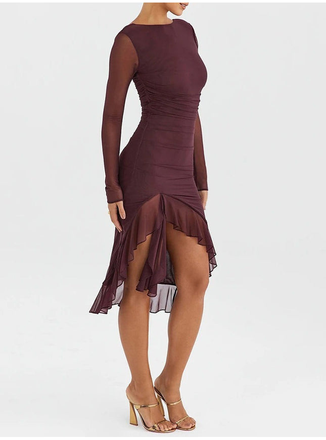 Adalynn Backless Ruffle Midi Dress - Fashion Pov