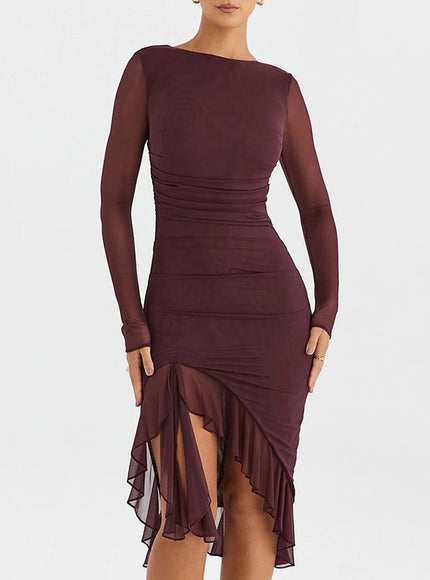 Adalynn Backless Ruffle Midi Dress - Fashion Pov