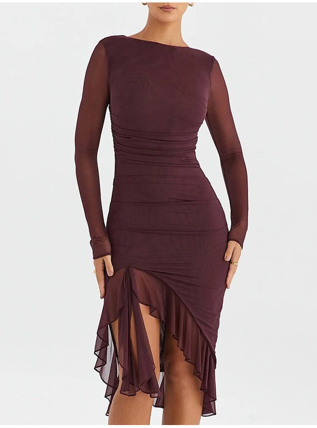 Adalynn Backless Ruffle Midi Dress - Fashion Pov