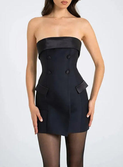 Adele Off Shoulder Backless Mini Dress - Fashion Pov