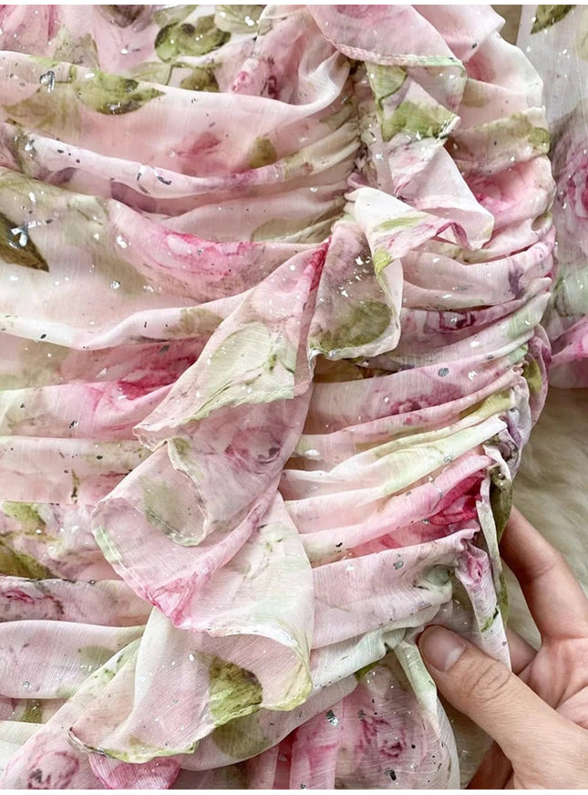 Adeline Ruffles Floral Bodycon Mini Dress - Fashion Pov