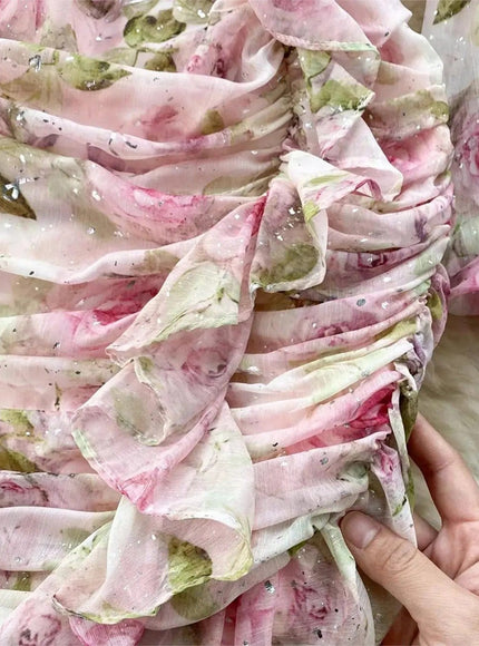Adeline Ruffles Floral Bodycon Mini Dress - Fashion Pov