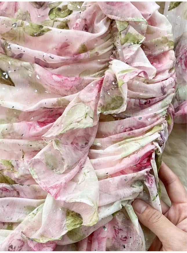 Adeline Ruffles Floral Bodycon Mini Dress - Fashion Pov